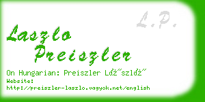 laszlo preiszler business card